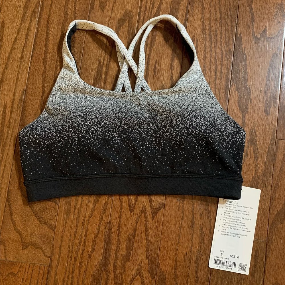 SOLD Lululemon Energy Bra - Size 8 - Black and White